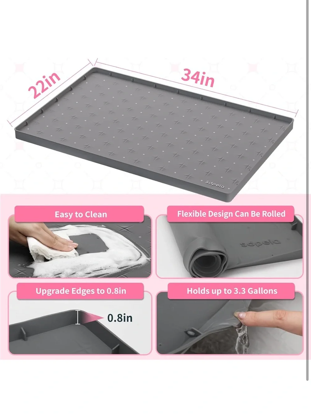 New Open Bag Gray Sdpeia Under Sink Mat 31